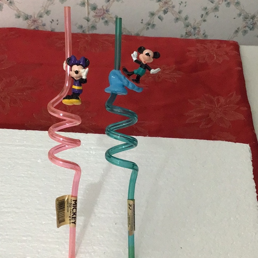 Vintage 90’s Applause Mickey & Minnie Collectible Crazy Sipper Straw – Rare